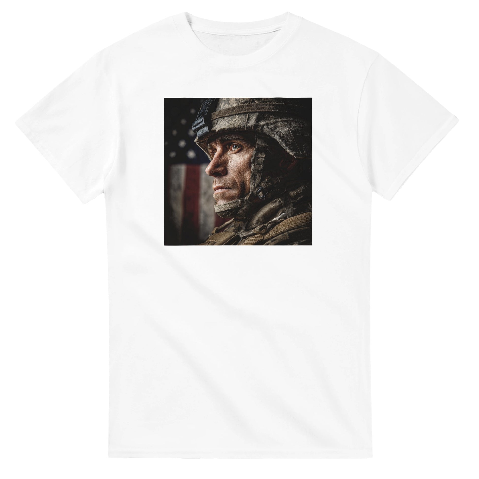 Patriotic Soldier on a heavyweight t-shirt