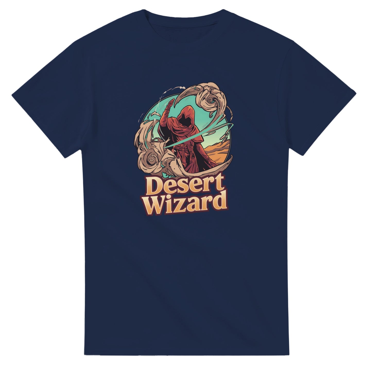 Mystic Desert Wizard graphic design on a Heavyweight T-shirt