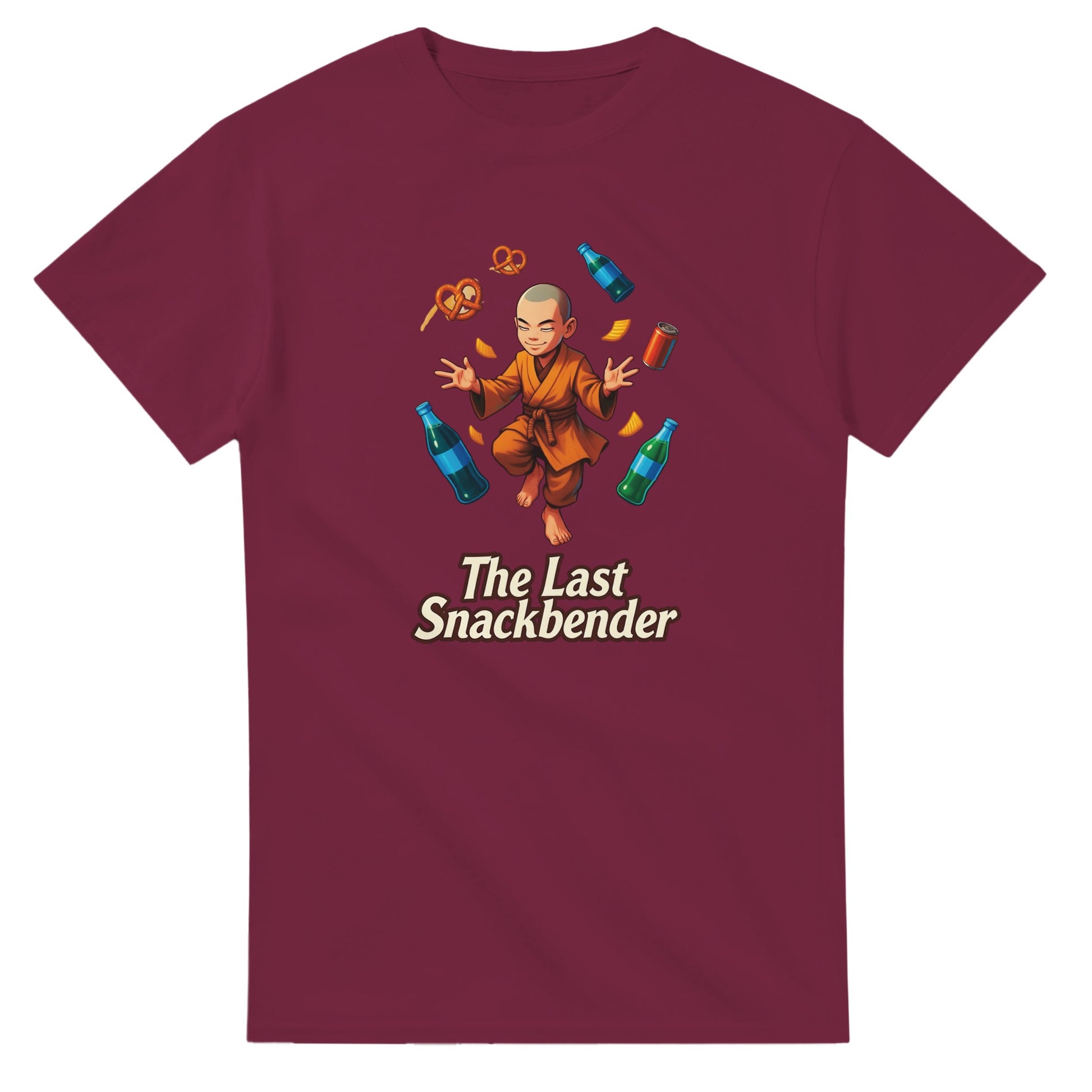 The Last Snackbender graphic design on a Heavyweight T-shirt