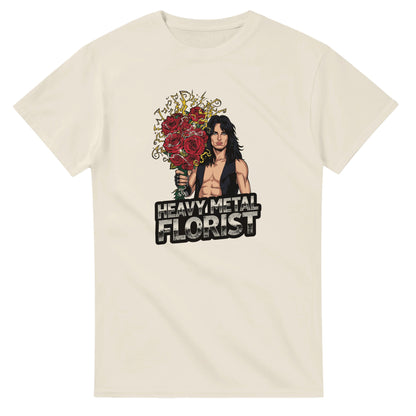 Woman wearing a t-shirt with a graphic design in a mall setting