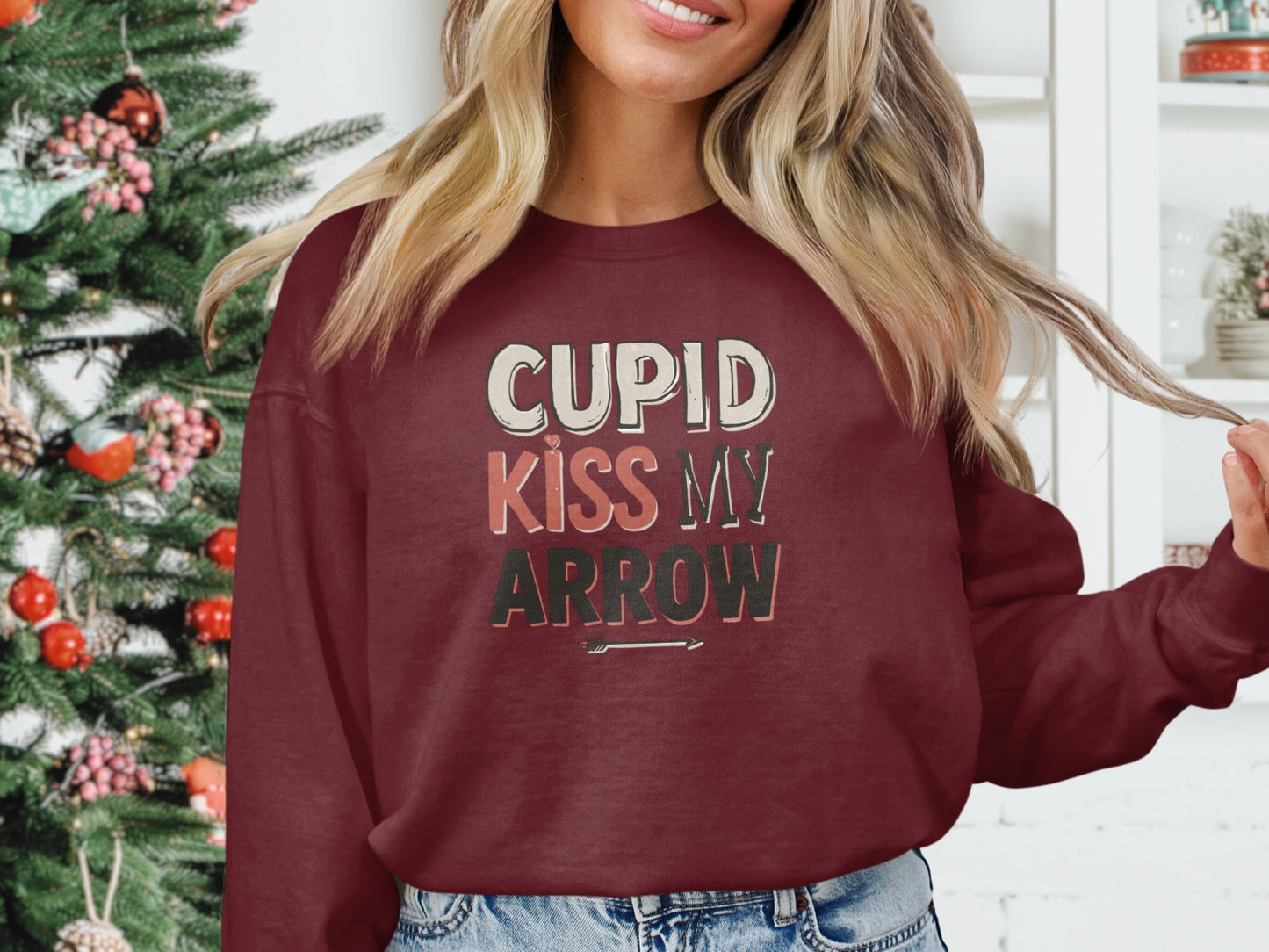 Cupid Kiss My Arrow Graphic Sweatshirt