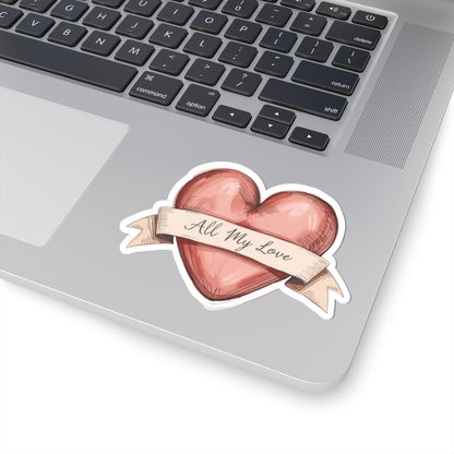 All My Love Heart Shaped Sticker for Your Gadgets