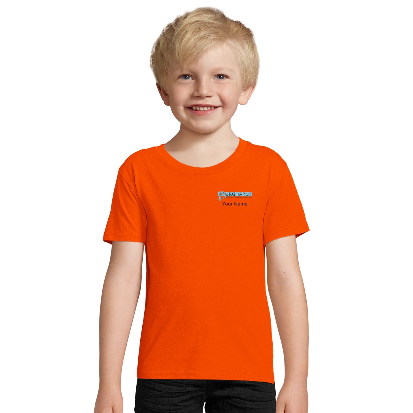 Burghardt Metal Fabricating, Inc., logo on a Organic Kids Fitted T-shirt