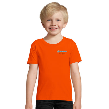 Burghardt Metal Fabricating, Inc., logo on a Organic Kids Fitted T-shirt