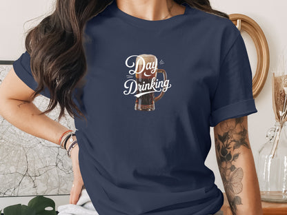 Fun Day Drinking Graphic Casual Short Sleeve Shirt