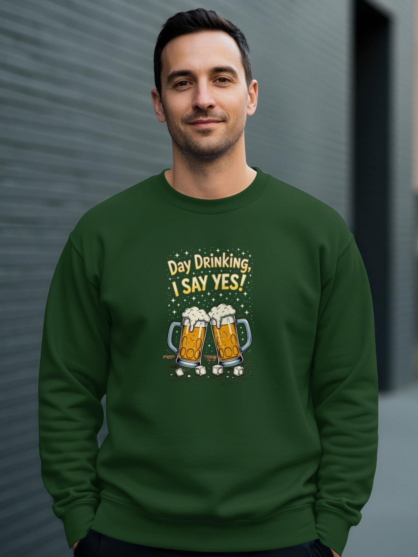 Day Drinking I SAY YES Beer Mugs Graphic Sweatshirt product type