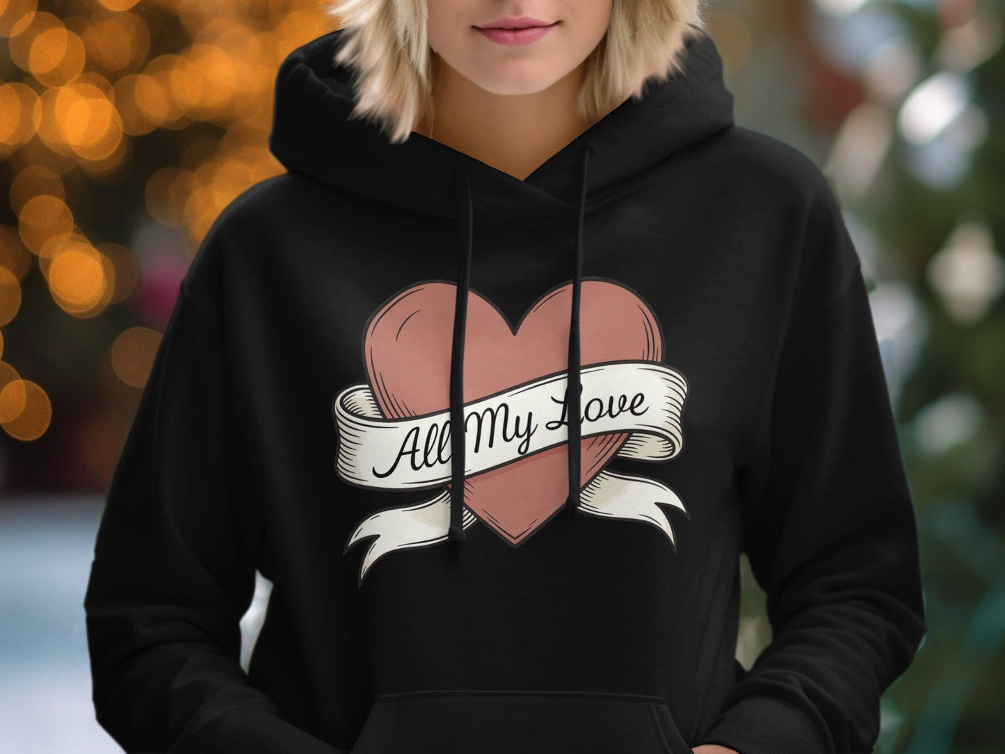 All My Love Heart Illustration Hoodie