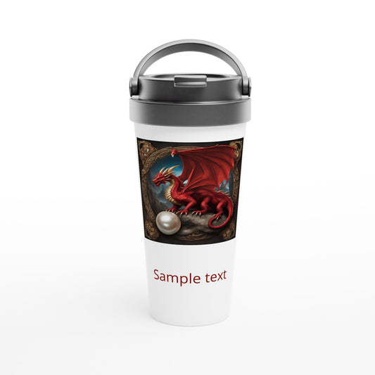 15oz stainless steel travel mug red dragon personalized