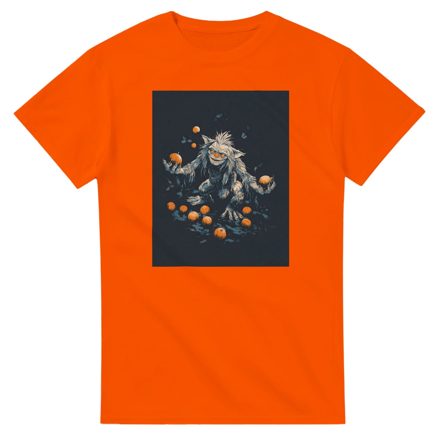 Mischievous Pumpkin Goblin on a Heavyweight T-shirt