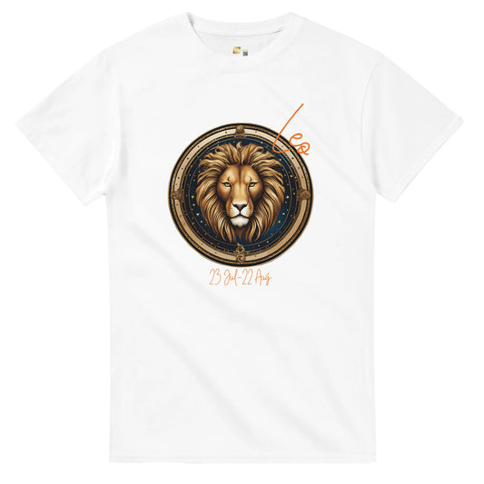 heavyweight crewneck t-shirt Astrology leo lion personalized
