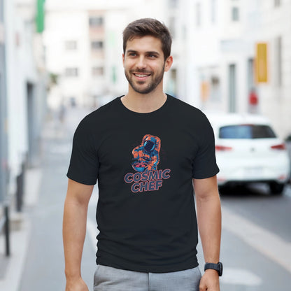 Cosmic Chef Astronaut graphic design on a Heavyweight T-shirt
