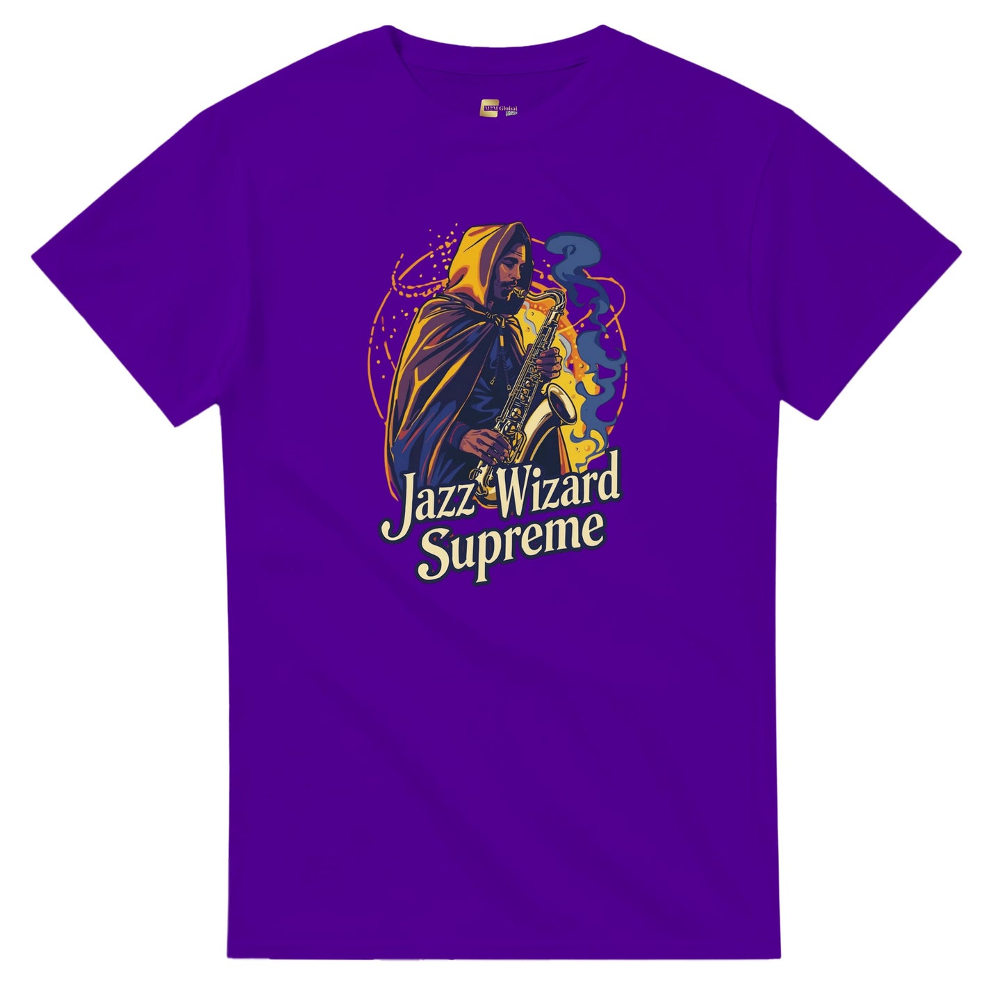 Jazz Wizard Supreme graphic design on a Heavyweight T-shirt