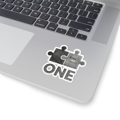 Built As One Puzzle Sticker for Your Laptop