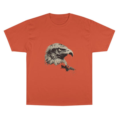 Heritage Eagle Head on a Champion Tee