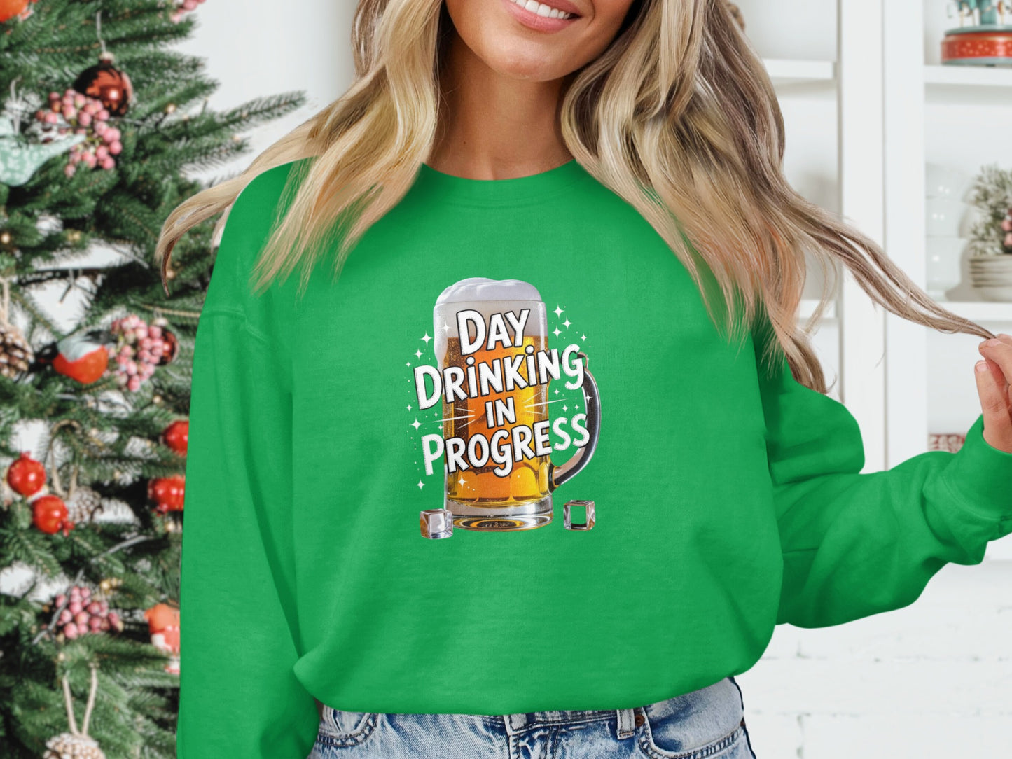 Day Drinking In Progress Beer Mug Green Sweatshirt product type