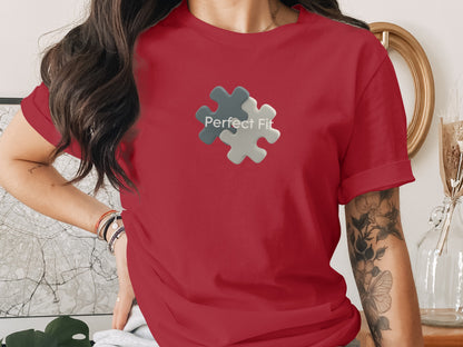 Perfect Fit Puzzle Pieces Graphic Tee for Casual Wear