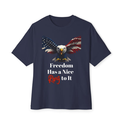Freedom Has A Nice Ring To It Patriotic Eagle on a Premium Tee