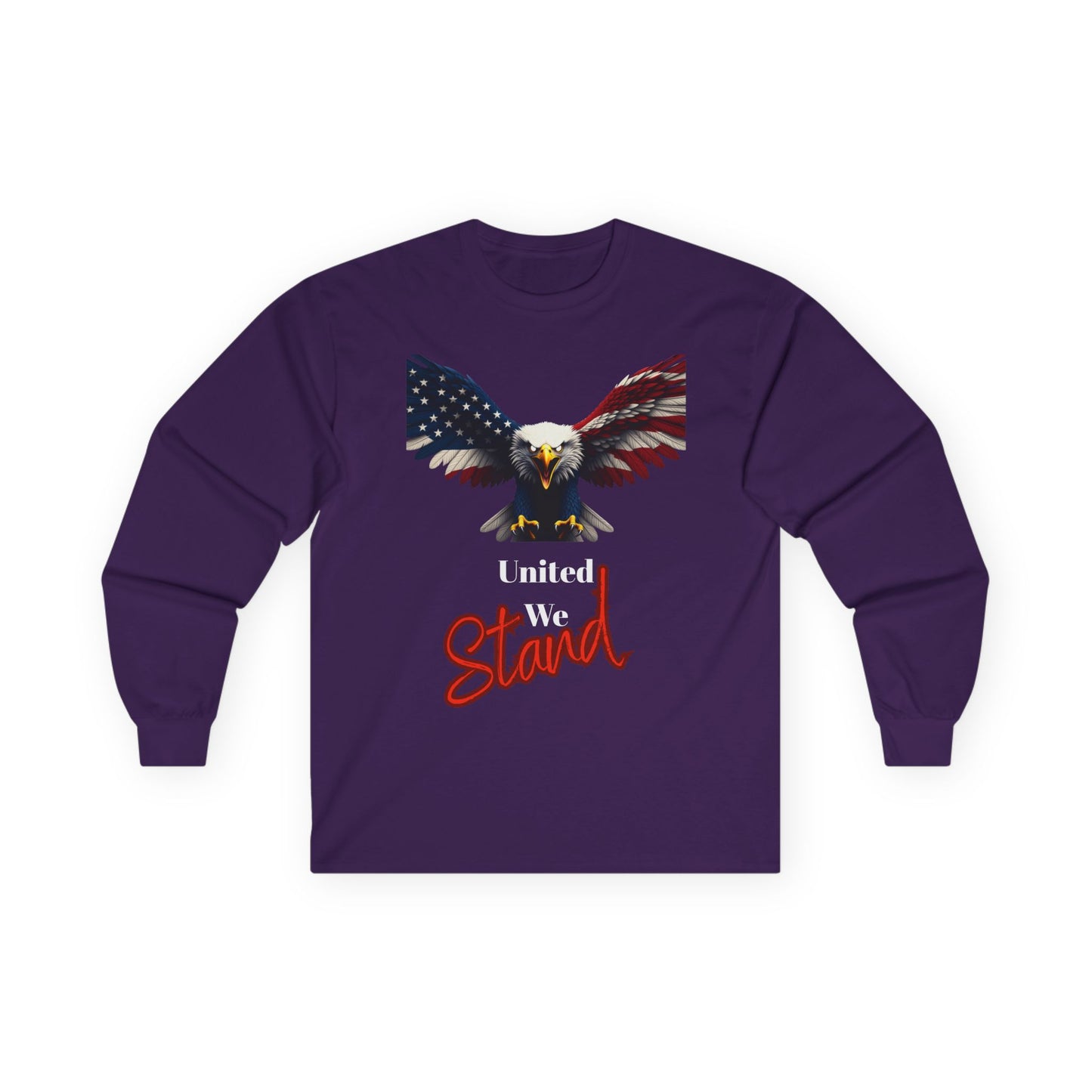 United We Stand Patriotic Eagle on a long sleeve tee