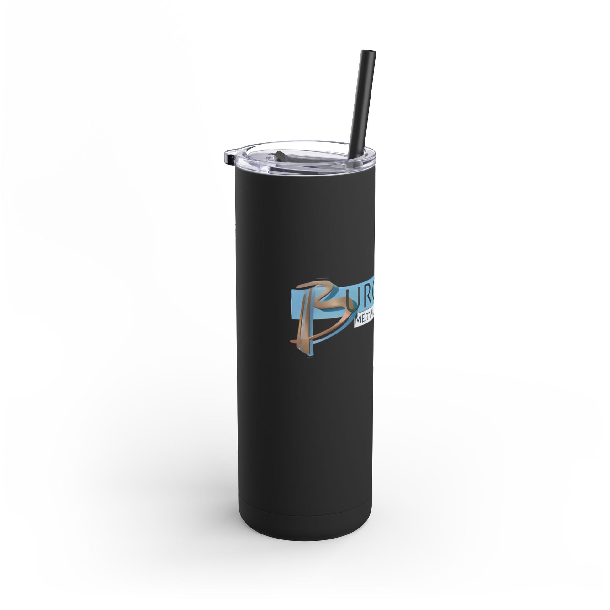 Burghardt Metal Fabricating, Inc., logo on a 20oz Insulated Skinny Tumbler