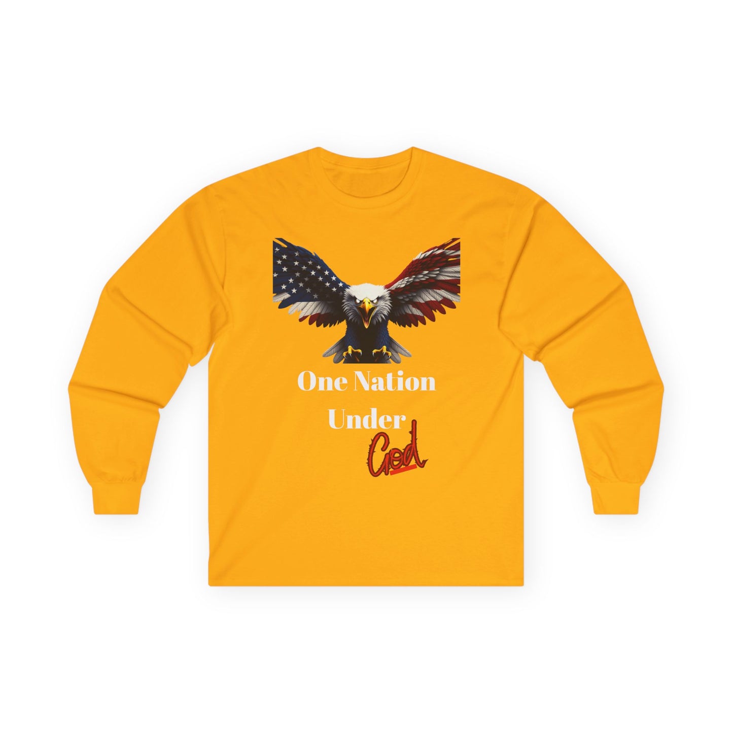 One Nation Under God Patriotic Eagle on a long sleeve tee