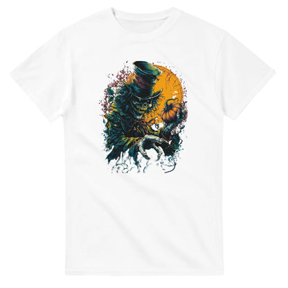 Sinister Pumpkin Scarecrow on a Heavyweight T-shirt