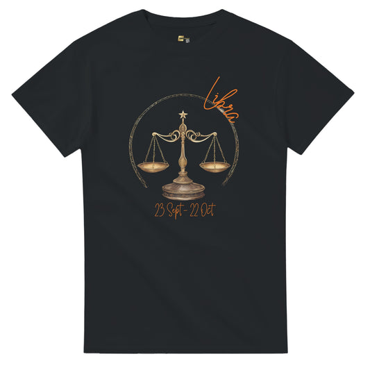 heavyweight crewneck t-shirt Astrology libra scales personalized
