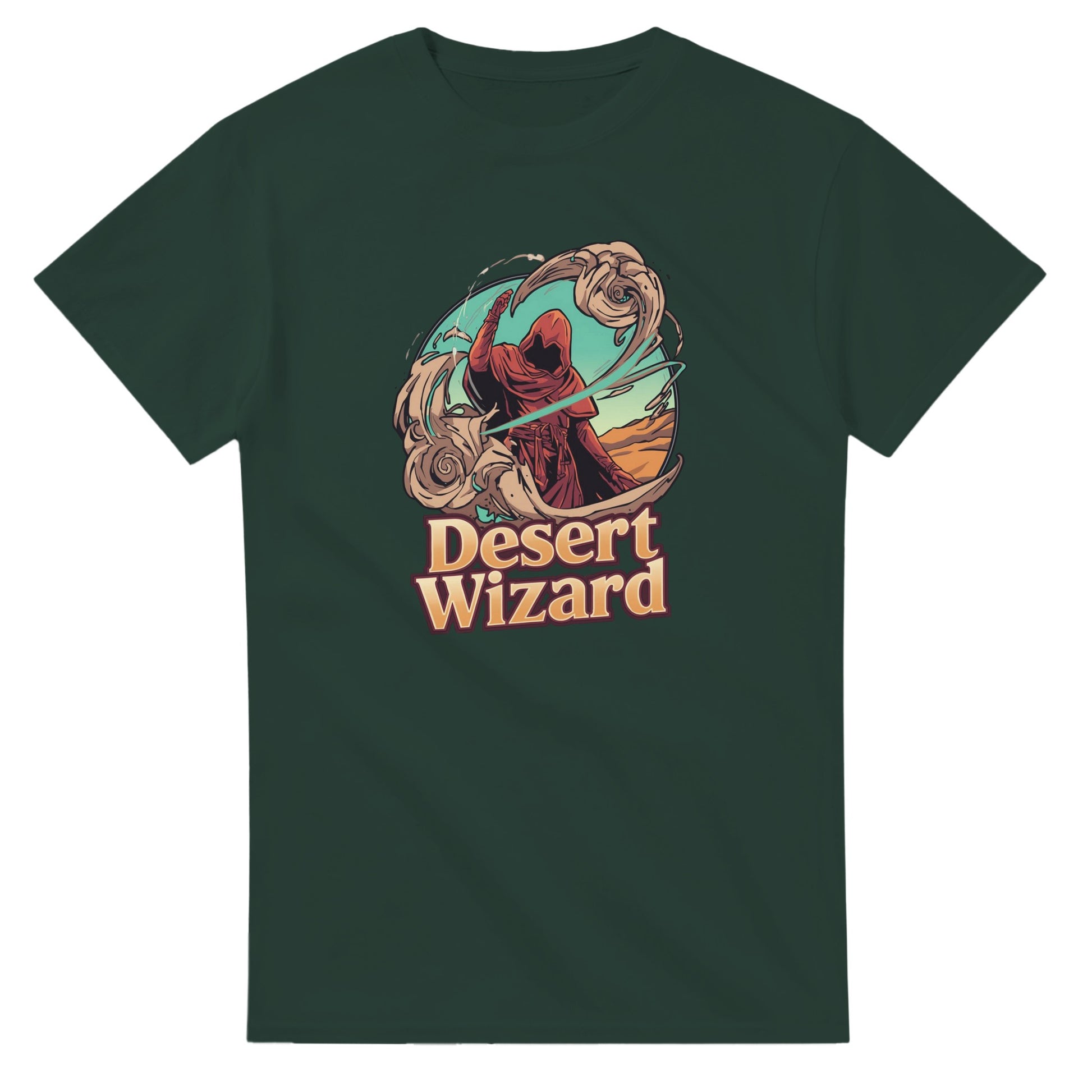 Mystic Desert Wizard graphic design on a Heavyweight T-shirt