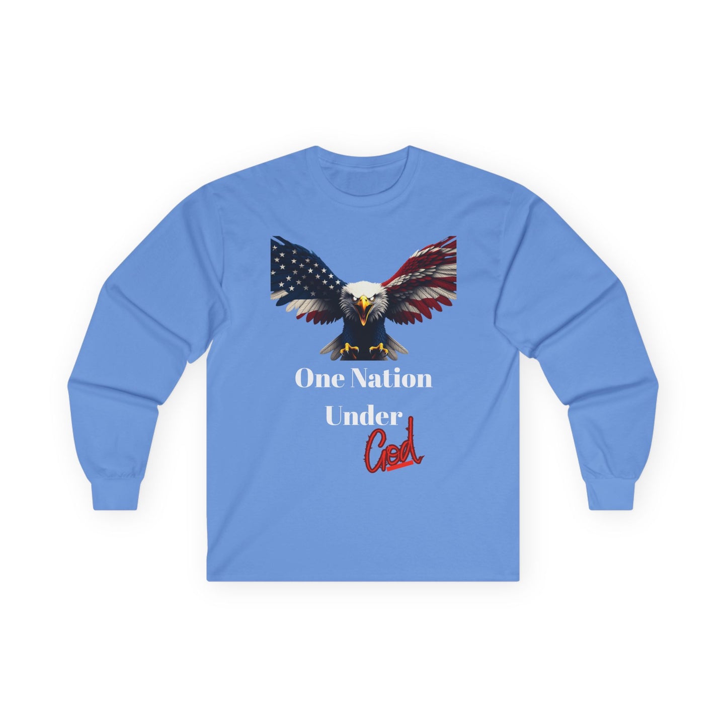 One Nation Under God Patriotic Eagle on a long sleeve tee
