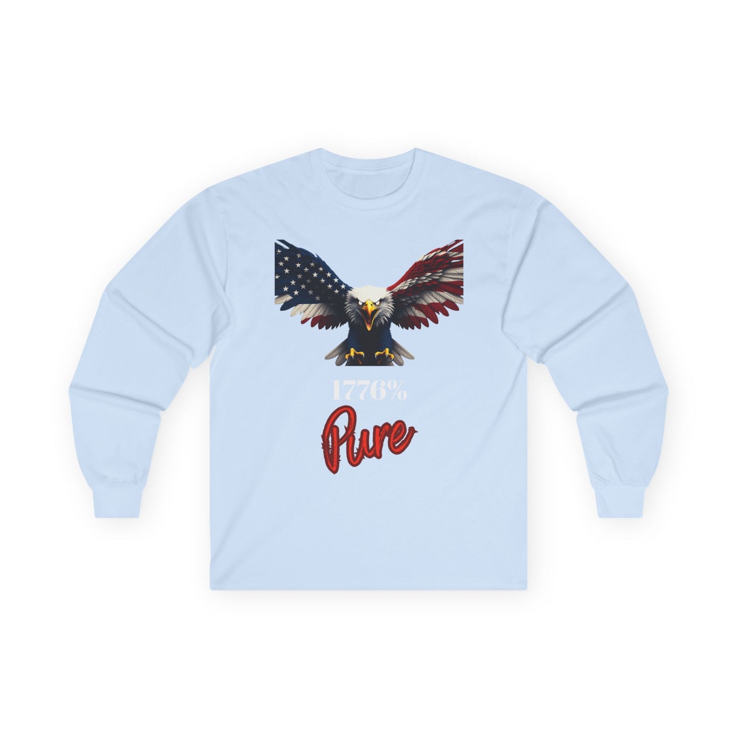 1776% Pure Patriotic Eagle on a long sleeve tee
