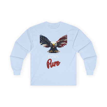 1776% Pure Patriotic Eagle on a long sleeve tee