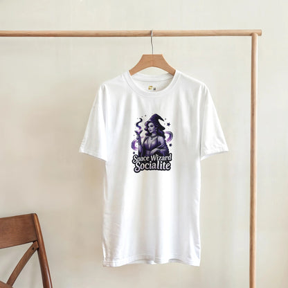 Space Wizard Socialite graphic design on a Heavyweight T-shirt