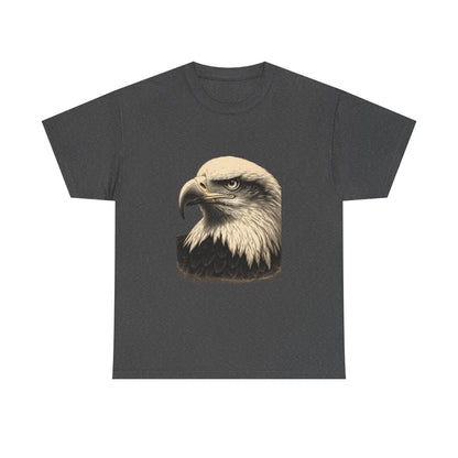Engraved Eagle Head on a Heavyweight T-shirt