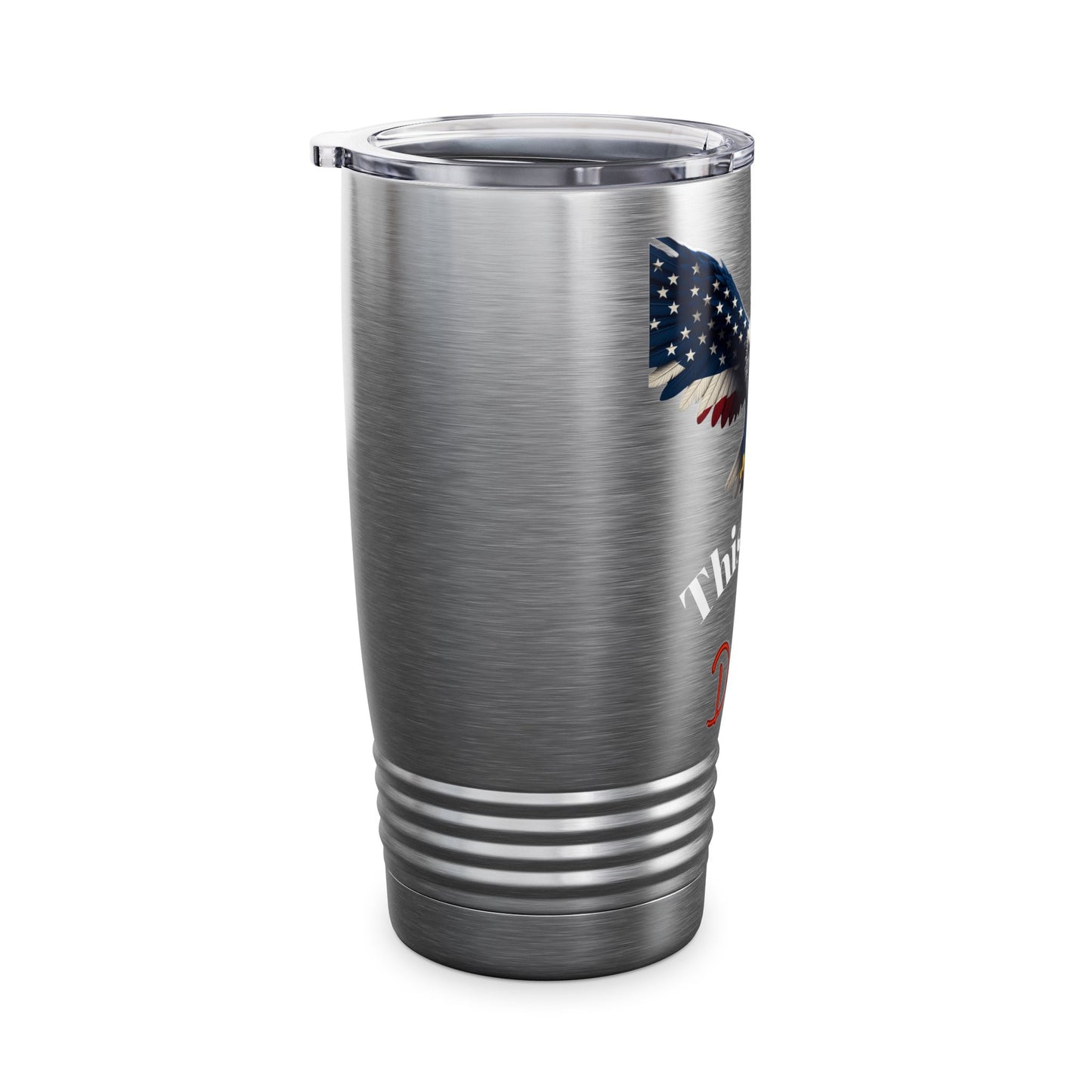This We'll Defend Patriotic Eagle on a 20oz Insulated Tumbler