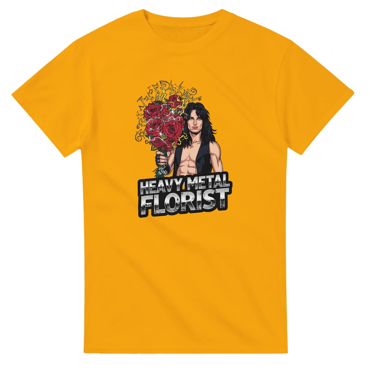 Woman wearing a t-shirt with a graphic design in a mall setting