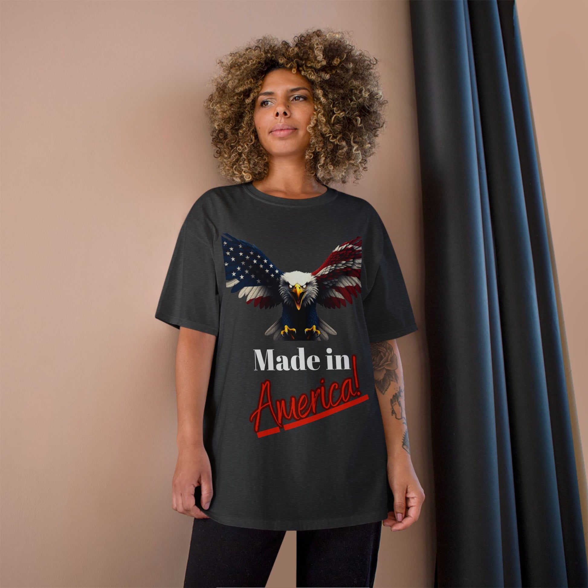 Made In America Patriotic Eagle on a Champion T-shirt