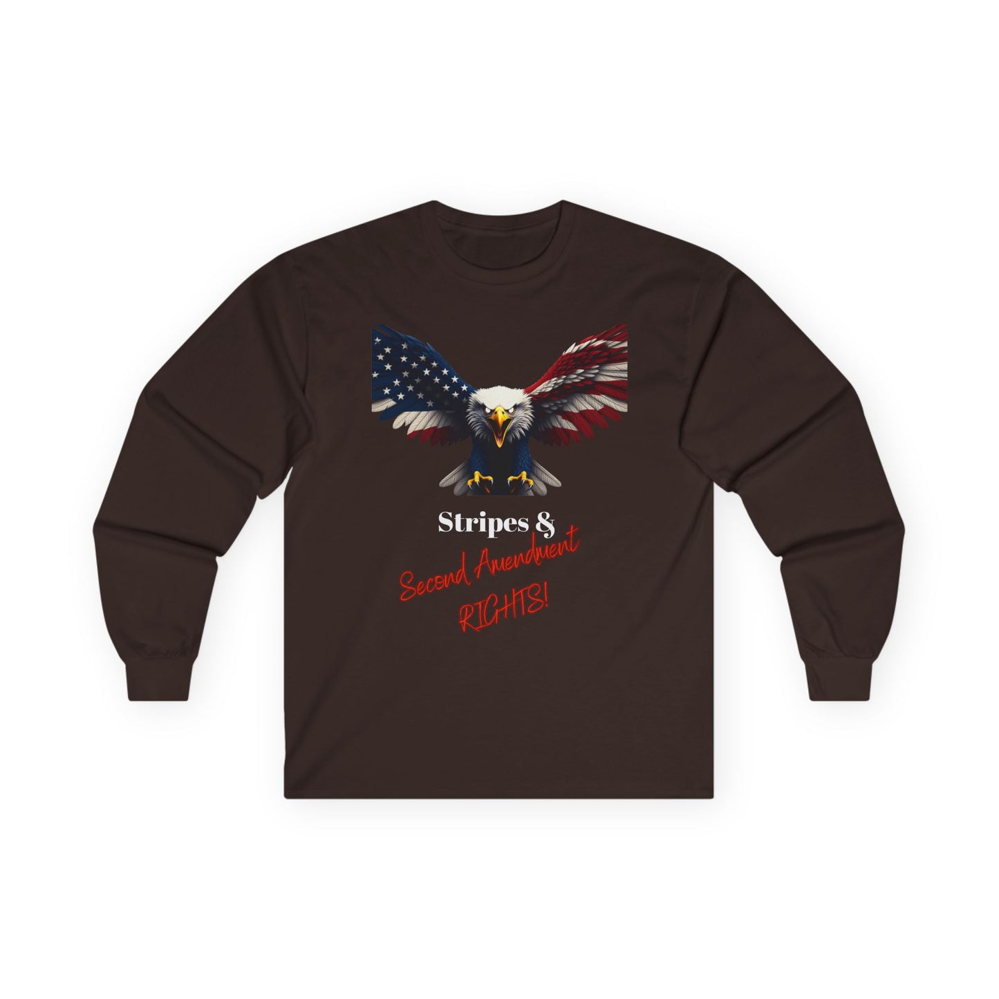 Stars & 2nd Amendment Rights Patriotic Eagle on a long sleeve tee