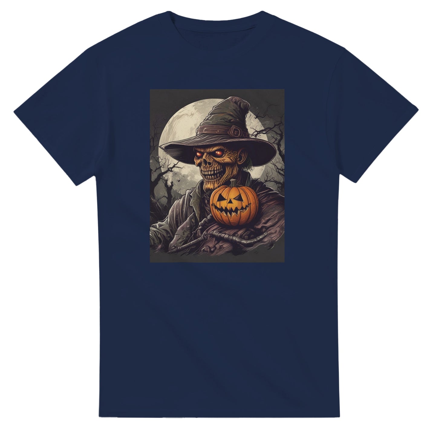 Pumpkin & Glowing Eyes on a Heavyweight T-shirt