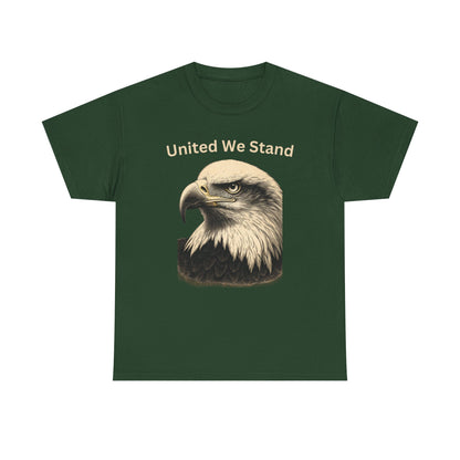 Engraved Eagle - United We Stand - text on the top of a Heavyweight T-shirt