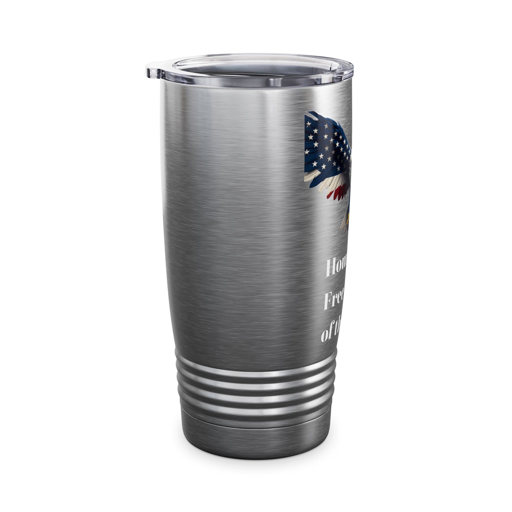 Home Of The Free Because Of The Brave Patriotic Eagle on a 20oz Insulated Tumbler