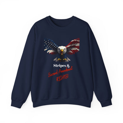 Stars & 2nd Amendment Rights Patriotic Eagle text on a Crewneck Sweatshirt