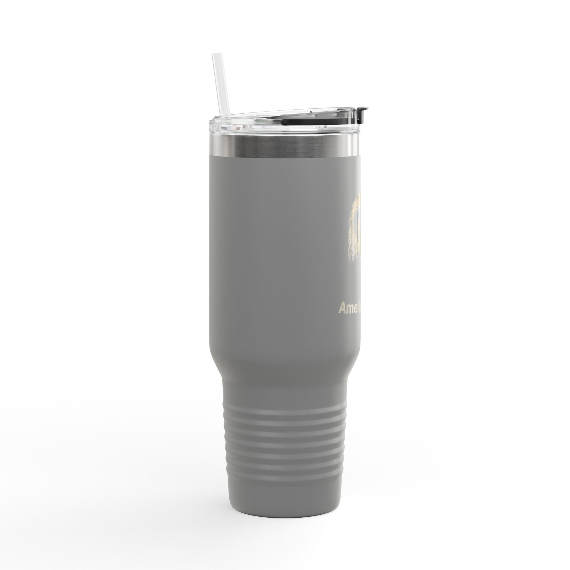 American Made text on the bottom of a  40oz Insulated Travel Mug