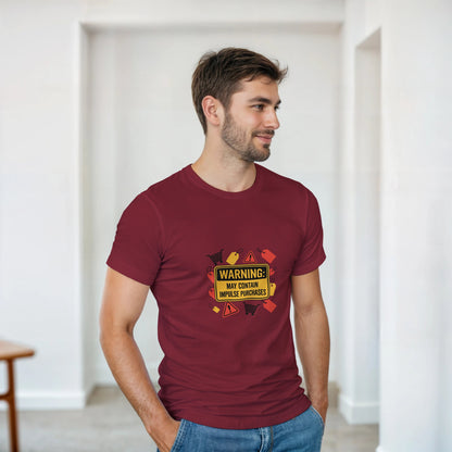Warning May Contain Impulse Purchases heavyweight t-shirt mockup