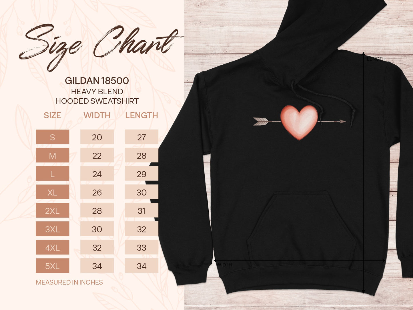 Heart with Arrow Black Hoodie Sweatshirt Fashion Apparel