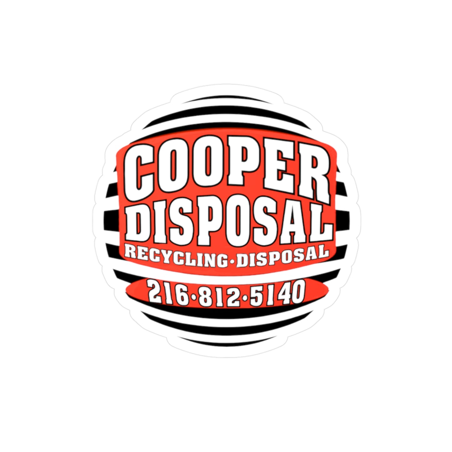 Cooper Disposal logo with phone number 216-812-5140.