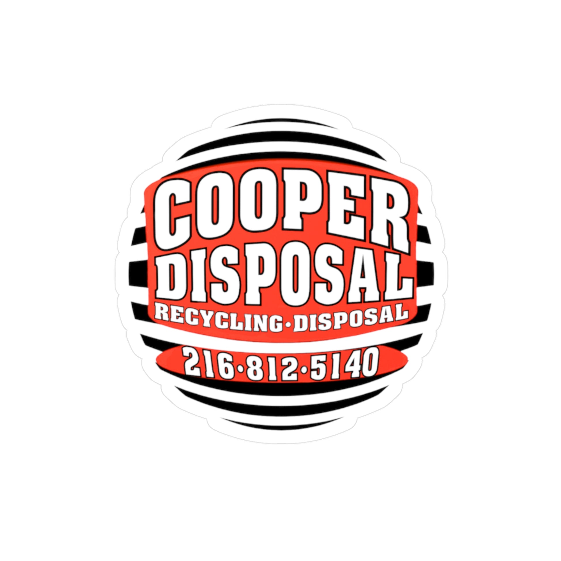 Cooper Disposal logo with phone number 216-812-5140.