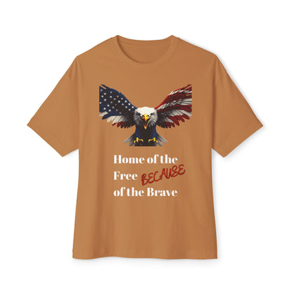Home Of The Free Because Of The Brave Patriotic Eagle on a Premium Tee
