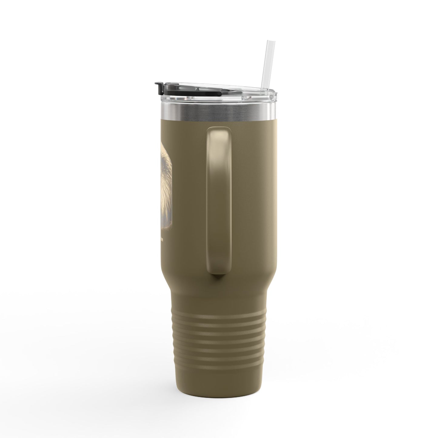 Built for Strength text on the muted of a  40oz Insulated Travel Mug