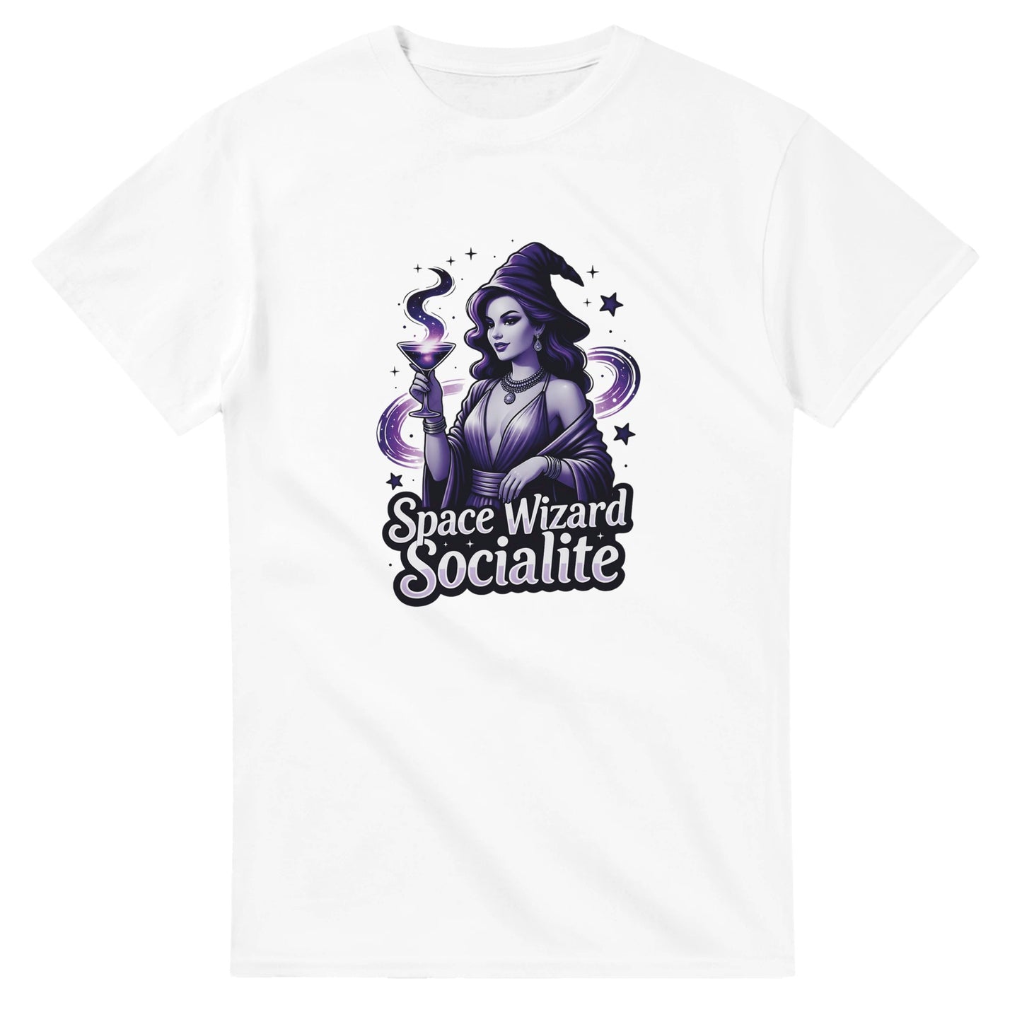 Space Wizard Socialite graphic design on a Heavyweight T-shirt