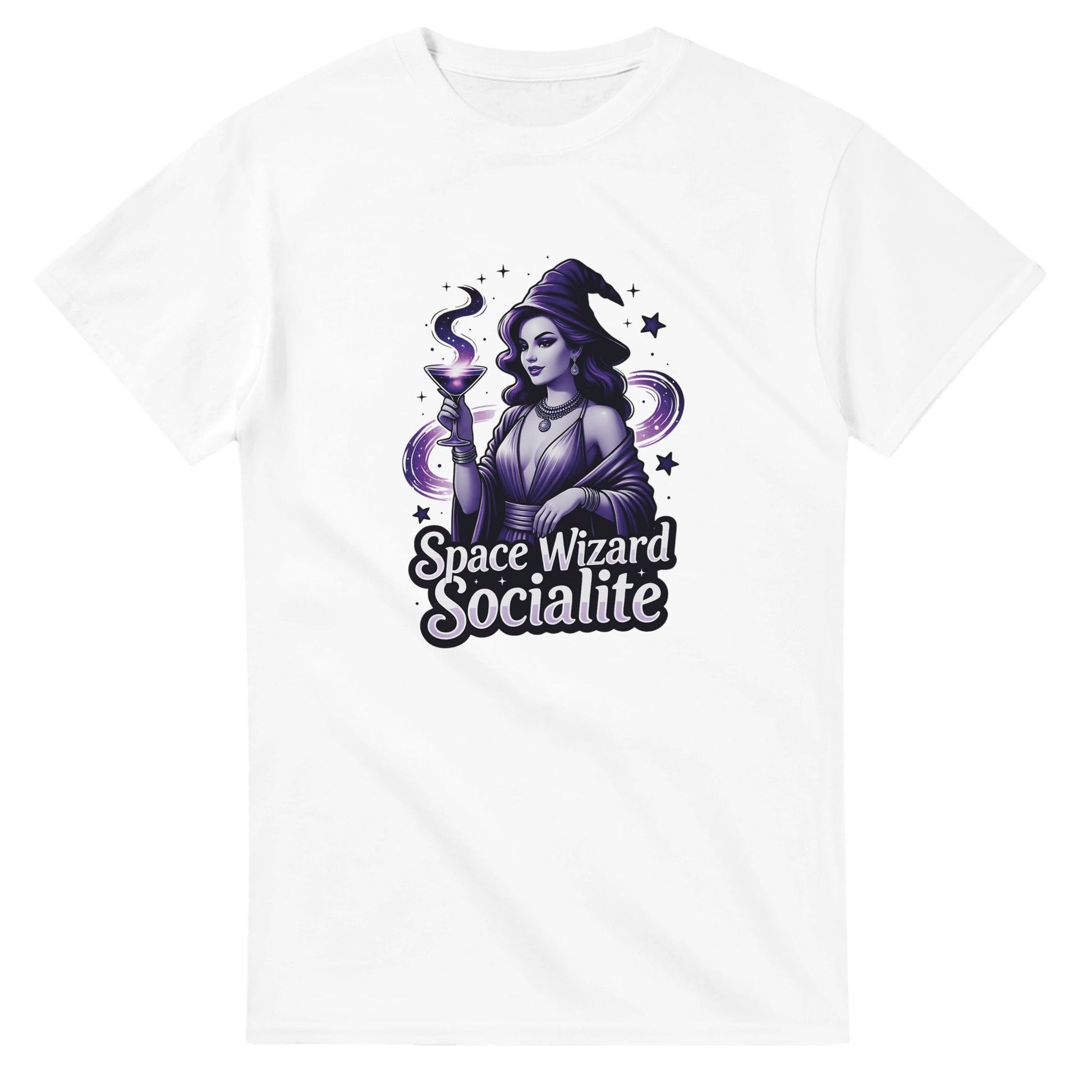Space Wizard Socialite graphic design on a Heavyweight T-shirt