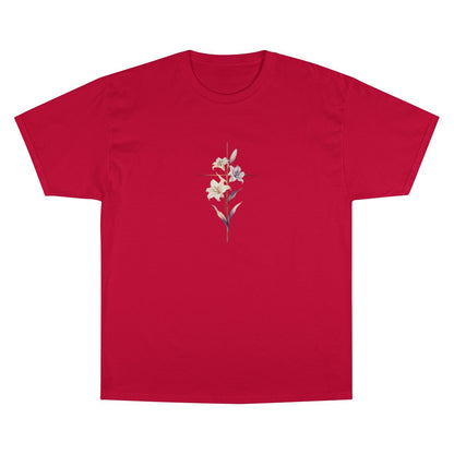 Vibrant Red White Light Blue Lily Floral Cross product type